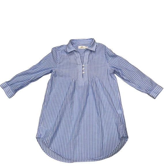 Vineyard Vines Blue & White Stripe Tunic Beach Coverup Mini Dress size XS - Picture 1 of 12